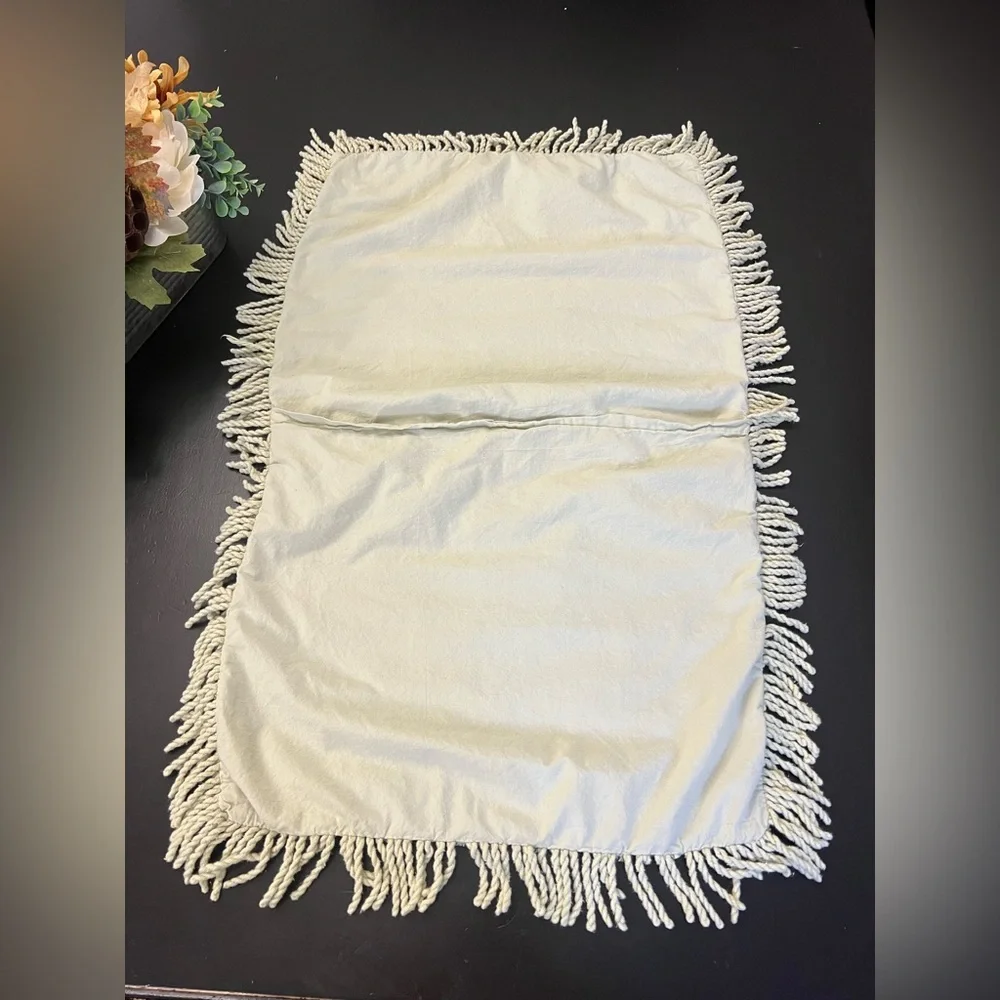 Lamont Home Light‎ Sage Mint Green Chenille King Size Pillow Shams 20” X 36” Set